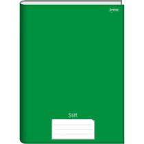 Caderno Brochura 1/4 Capa Dura STIFF 48 Folhas Verde Pacote com 10