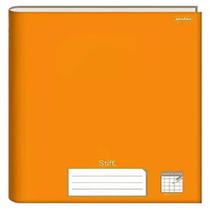 Caderno brochura 1/4 cd quad 10x10mm laranja 96fls stiff fsc jandaia 54075 55