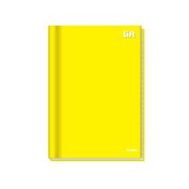 Caderno Brochura Amarelo KAZ 96 Folhas Pequeno 140mm x 202mm Material Escolar Faculdade Resistente