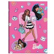 Caderno brochura capa dura 1/4 80 folhas Barbie Foroni