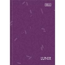 Caderno Brochura Capa Dura 1/4 Lunix 80 Folhas Cores Roxo, Rosa, Azul e Preto