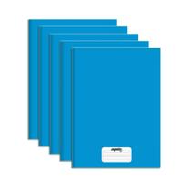 Caderno Brochura Capa Dura Azul 96 folhas Kit 5 - Redomma