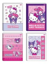 Caderno Brochura Capa Dura Hello Kitty 80fls Grande Adesivos