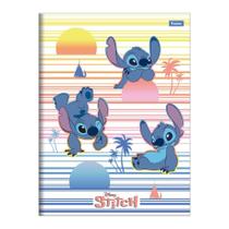 Caderno Brochura Capa Dura Pequeno 1/4 Disney Stitch 80 Folhas FORONI