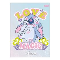 Caderno Brochura Colegial Personagem Disney Stitch 160 Folhas c/ Folhas Decoradas - Foroni