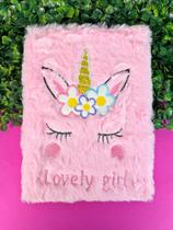 Caderno Brochura Felpudo Unicórnio 76 fls Pautadas CAD-10141