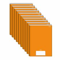 Caderno Brochura Grande 48 Folhas Laranja Jandaia Kit 10 Un