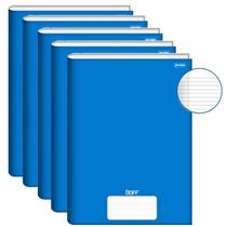Caderno Brochura Grande Capa Dura 96 Folhas Kit 5un Stiff Escolar Educação Infantil e Fundamental