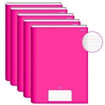 Caderno Brochura Grande Capa Dura 96 Folhas Kit 5un Stiff Escolar Educação Infantil e Fundamental