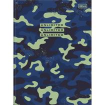Caderno Brochura Hide Camuflado Azul - 80 Folhas - Tilibra