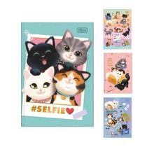 Caderno Brochura Pequeno 1/4 Cats 80 Folhas Perfect Cats 1un