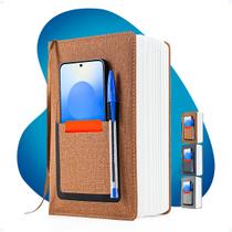Caderno Brochura Tamanho A5 Anotações Data Marcador C/ Bolso - Tex Web