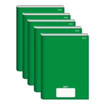 Caderno brochurao 96f stiff verde 5 unidades- jandaia