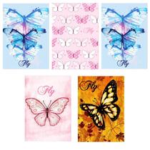 Caderno Brochurão Borboleta 96 Folhas Costurado Capa Dura Caderno Brochurão Borboleta 96 Folhas Costurado Capa Dura