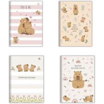 Caderno Brochurão Capa Dura Capycuties 80 Folhas Pacote com 5 Caderno Brochurão Capa Dura Capycuties 80 Folhas Pacote com 5