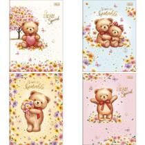 Caderno Brochurão Capa Dura Love Bears 80 Folhas (pacote com 5)