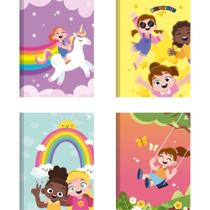 Caderno Brochurão Capa Dura Pimpolhos Feminino 96 Folhas Pacote com 5 Caderno Brochurão Capa Dura Pimpolhos Feminino 96 Folhas Pacote com 5