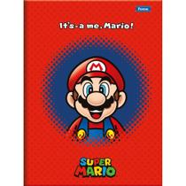Caderno Brochurão Capa Dura Super Mario BROS 80 Folhas Pacote com 5 Unidades