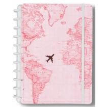 Caderno By Gocase Mapa Mundi Rosa - Médio - Caderno Inteligente