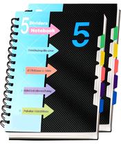 Caderno CAGIE 5, assunto, 220 páginas, A5 com divisórias, 6 x 8 polegadas, preto Caderno CAGIE 5, assunto, 220 páginas, A5 com divisórias, 6 x 8 polegadas, preto