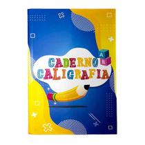 Caderno Caligrafia 1/4 Brochura capa dura vertical 96 folhas