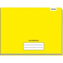 Caderno Caligrafia Capa Dura Liso Horizontal 1/4 96 Folhas Amarelo Tamoio Pacote com 5