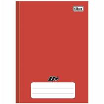Caderno capa dura 1/4 96 folhas lisa vermelha d+ 116734 / 10un / tilibra