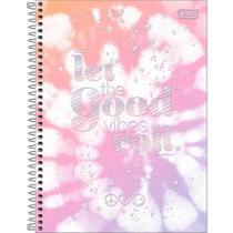 Caderno Capa Dura Colegial Good Vibes 160 Folhas 10 Matérias TILIBRA