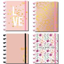 Caderno Capa Dura Com Discos Feminino 10 Matérias 160 Folhas Pautadas De Tamanho A4 - 27,5*20 CM Caderno Capa Dura Com Discos Feminino 10 Matérias 160 Folhas Pautadas De Tamanho A4 - 27,5*20 CM