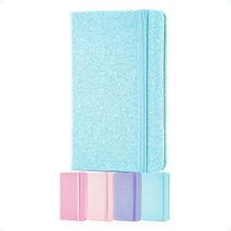 Caderno Capa Dura Com Glitter Feminino Escolar A6 80 Folhas