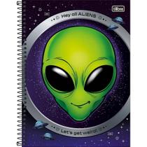 Caderno Capa Dura Connect Orbit Hey All Aliens - 80 Folhas - Tilibra