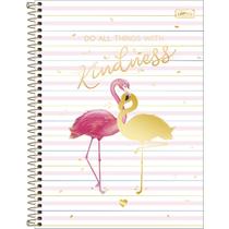 Caderno capa dura flamingo aloha 80fls - capa listras