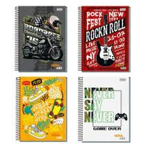 Caderno Capa Dura Flat 80 Folhas 1 Matérias Espiral Nova