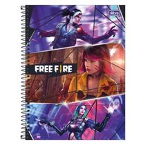 Caderno Capa Dura Free Fire 1 Matéria 80 Folhas Espiral