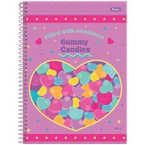 Caderno Capa Dura Sugar Rush Gummy Candies - 80 folhas - Foroni