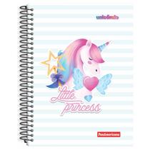 Caderno Capa Dura Unicórnio 15 Matérias 300 Folhas Espiral