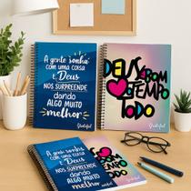 Caderno Capa Dura Universitario 10 Materias 160 Folhas Frases Motivacionais