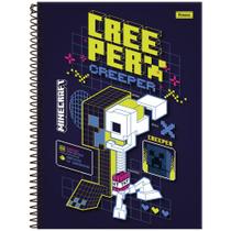 Caderno Capa Dura Universitário Minecraft Creeper - 80 Folhas - Foroni