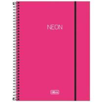 Caderno Capa Plástica CPP 10x1 Neon Pink 160 Folhas Tilibra
