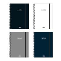 Caderno capa plástica universitário 10x1 160 folhas Neon Cores Masculino - Tilibra