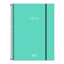 Caderno capa plástica universitário 10x1 Neon Turquesa 160 Fls Tilibra
