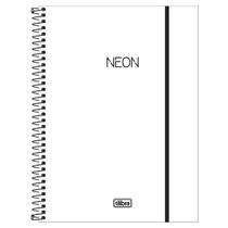 Caderno capa plástica universitário 1x1 Neon Branco 80 Fls Tilibra