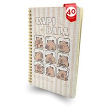Caderno Capivara Pequeno Espiral Brilhoso 40 Folhas Escolar Caderno Capivara Pequeno Espiral Brilhoso 40 Folhas Escolar