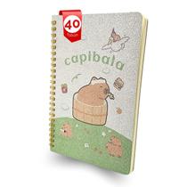 Caderno Capivara Pequeno Espiral Brilhoso 40 Folhas Escolar Caderno Capivara Pequeno Espiral Brilhoso 40 Folhas Escolar
