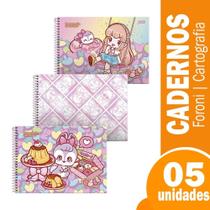Caderno cartografia capa dura foroni doll 5x80fls Caderno cartografia capa dura foroni doll 5x80fls