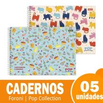 Caderno cartografia capa dura foroni pop collection 5x96fls Caderno cartografia capa dura foroni pop collection 5x96fls