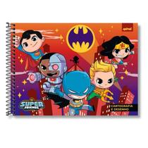 Caderno Cartografia e Desenho Capa Dura DC Super Friends 48 fls Spiral