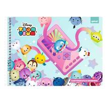 Caderno Cartografia e Desenho Tsum Tsum Capa Dura 80 Folhas Spiral