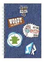 Caderno Cd Jeans Com Patches Toy Story Espiral Duplo 80Fls