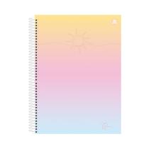 Caderno Clean Básico Feminino 160 fls 10 matérias Sol